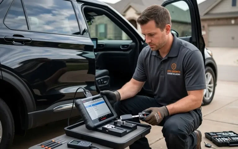 expert edmond locksmith providing a key fob programming service near UCO campus vicinity.